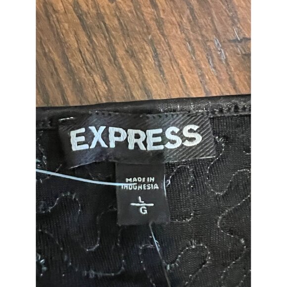 Express Gold Sequin Black Tank Top Bling Cami Sparkle Party Date Night Out NEW L - Picture 7 of 9